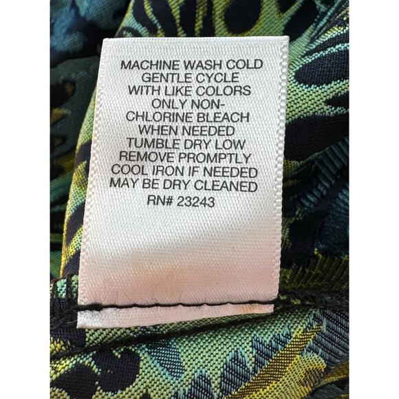 New York & Co Floral Gala Jacquard Strapless Dress Size 4 Blue Green Party - Picture 8 of 9